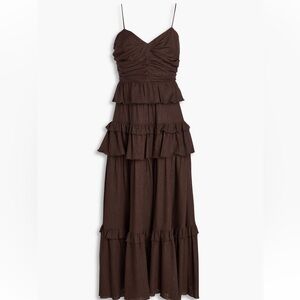 Diane Von Furstenberg Chocolate Tiered Maxi Dress